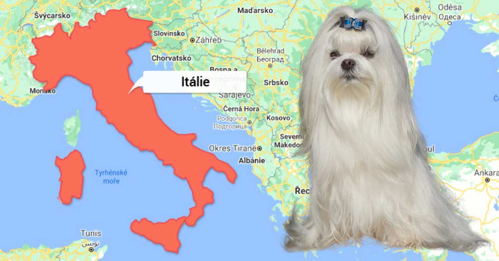 Mapa Itálie a Maltézáček